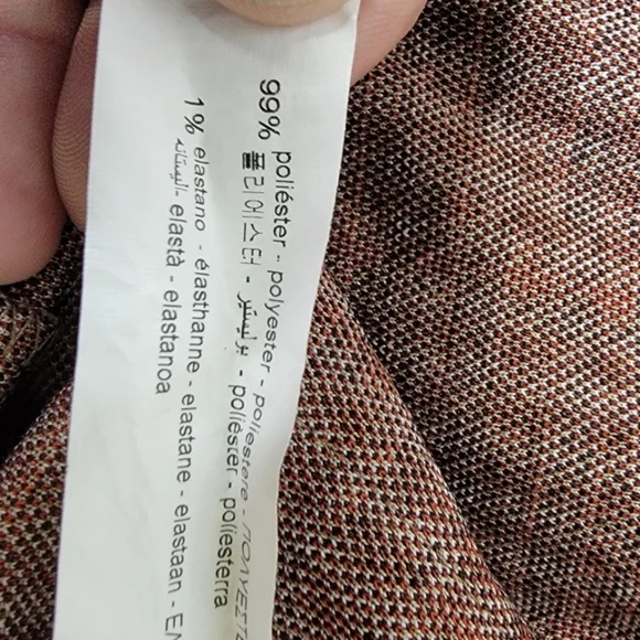 Zara Houndstooth Trafaluc Brown Black Red SHIFT Dress Size Small Polyester - Picture 16 of 16